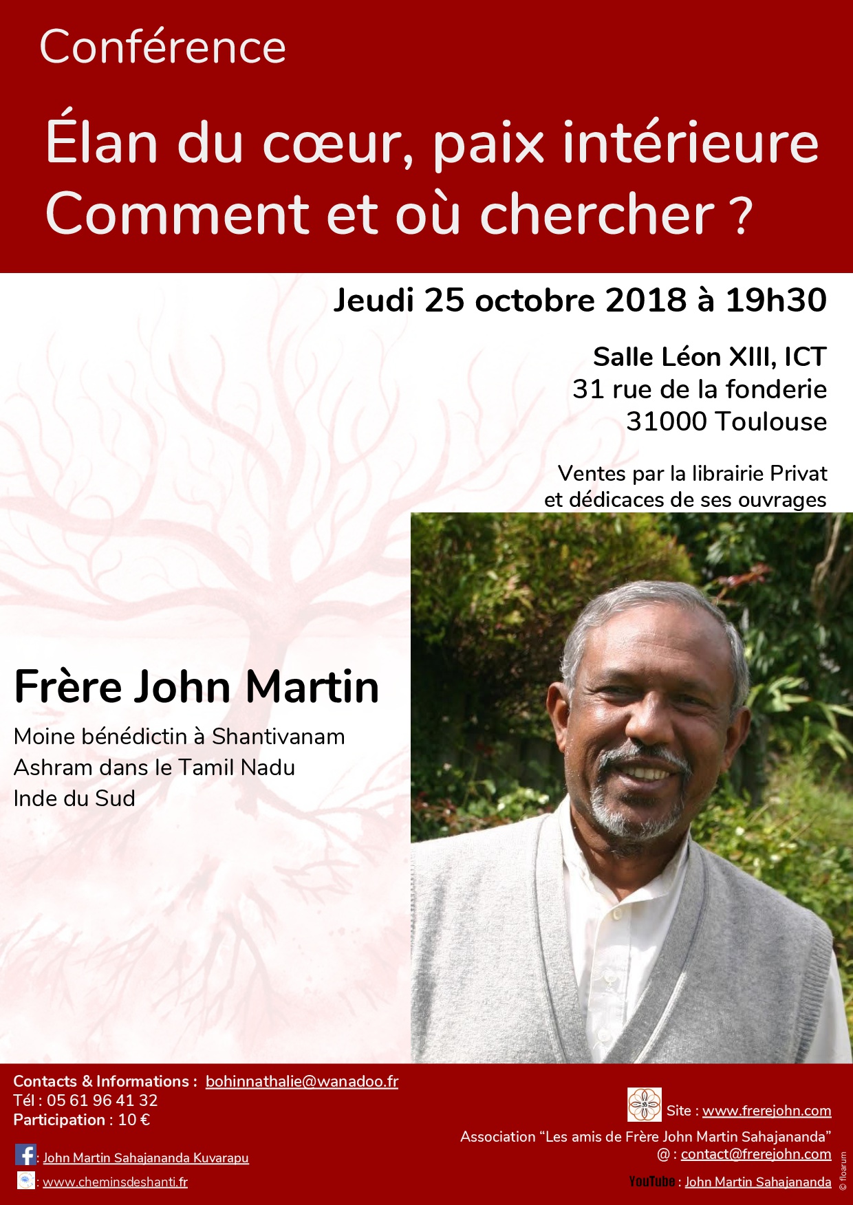 Rencontre avec Frère John Martin le 25 octobre à Toulouse Diocèse de