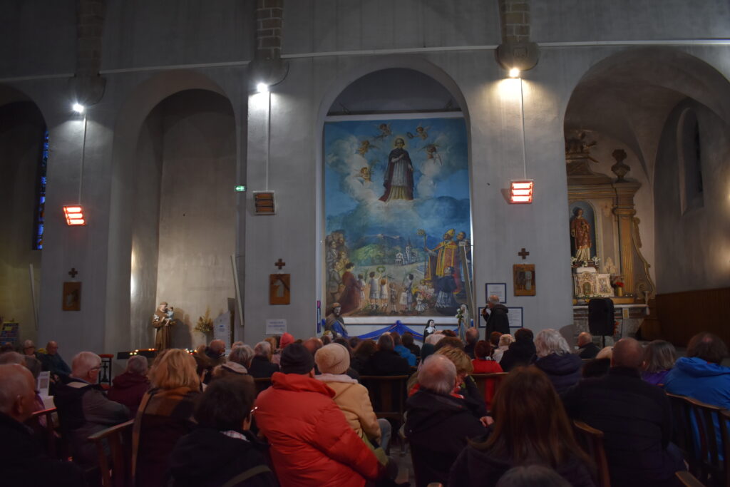 inauguration du retour de la toile de Marius Jognarelli au sein de l'église St-Vincent, lors de la fête de la Saint-Vincent 2025 à Ax