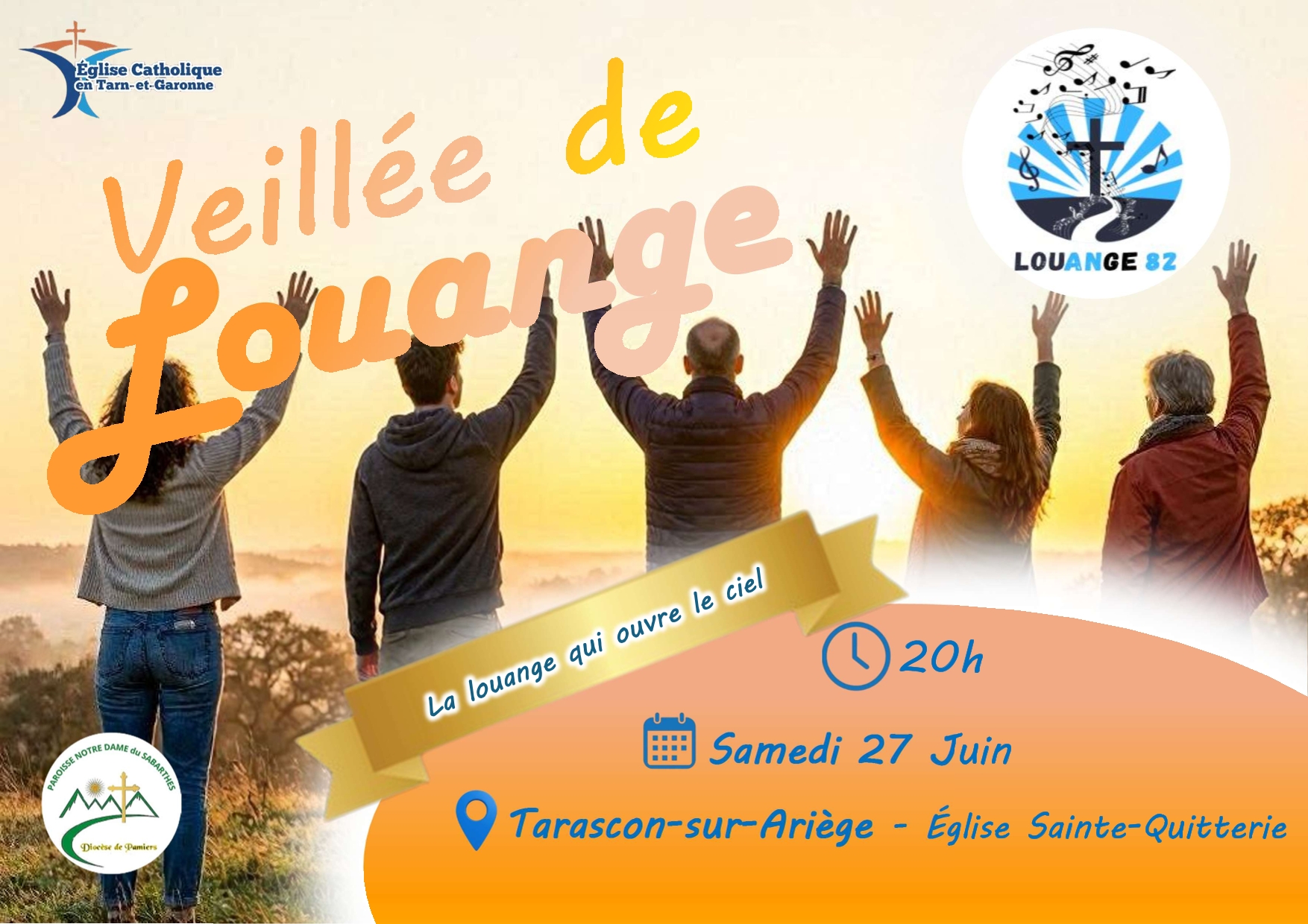 affiche Veillée de Louange à Tarascon-sur-Ariège avec Louange 82