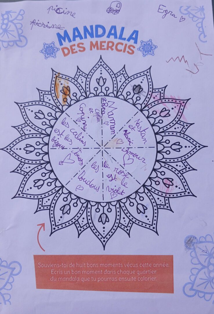 Mandala lui aussi réalisé pendant la messe et offert à Dieu lors des offrandes.
